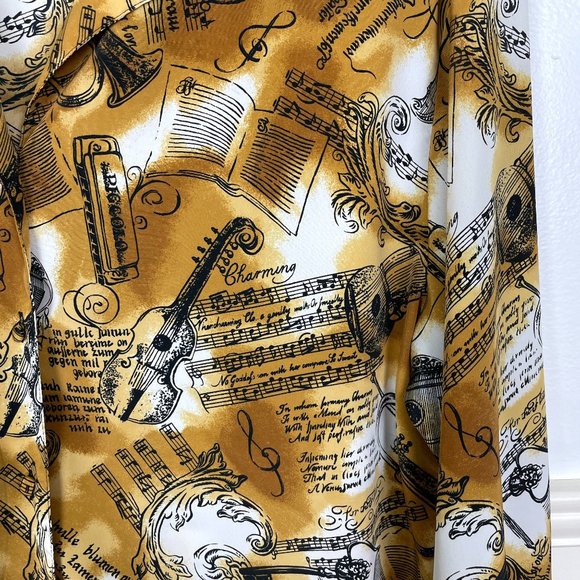 Vintage 1980s classical music graphic print blouse - size large - Picture 5 of 6